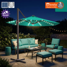 Load image into Gallery viewer, 11' Solar LED Roma Umbrella Deluxe Cantilever Umbrella Sunbrella Cover Umbrella Patio Umbrella Garden Outdoor
