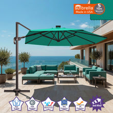 Load image into Gallery viewer, 11' Solar LED Roma Umbrella Deluxe Cantilever Umbrella Sunbrella Cover Umbrella Patio Umbrella Garden Outdoor
