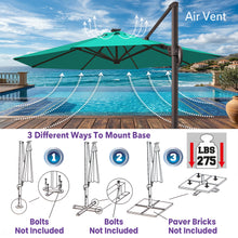 Load image into Gallery viewer, 11' Solar LED Roma Umbrella Deluxe Cantilever Umbrella Sunbrella Cover Umbrella Patio Umbrella Garden Outdoor
