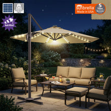 Load image into Gallery viewer, 11' Solar LED Roma Umbrella Deluxe Cantilever Umbrella Sunbrella Cover Umbrella Patio Umbrella Garden Outdoor
