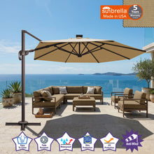 Load image into Gallery viewer, 11' Solar LED Roma Umbrella Deluxe Cantilever Umbrella Sunbrella Cover Umbrella Patio Umbrella Garden Outdoor
