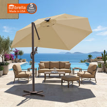 Load image into Gallery viewer, 11' Solar LED Roma Umbrella Deluxe Cantilever Umbrella Sunbrella Cover Umbrella Patio Umbrella Garden Outdoor
