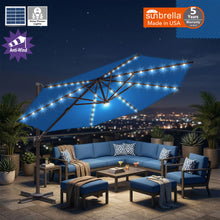 Load image into Gallery viewer, 11.5' Solar LED Roma Umbrella Deluxe Cantilever Umbrella Sunbrella Cover Umbrella Patio Umbrella Garden Outdoor
