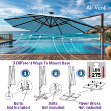 Load image into Gallery viewer, 11.5' Solar LED Roma Umbrella Deluxe Cantilever Umbrella Sunbrella Cover Umbrella Patio Umbrella Garden Outdoor

