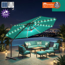 Load image into Gallery viewer, 11.5' Solar LED Roma Umbrella Deluxe Cantilever Umbrella Sunbrella Cover Umbrella Patio Umbrella Garden Outdoor
