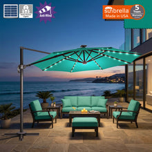Load image into Gallery viewer, 11.5' Solar LED Roma Umbrella Deluxe Cantilever Umbrella Sunbrella Cover Umbrella Patio Umbrella Garden Outdoor
