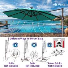 Load image into Gallery viewer, 11.5' Solar LED Roma Umbrella Deluxe Cantilever Umbrella Sunbrella Cover Umbrella Patio Umbrella Garden Outdoor

