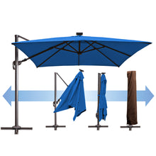 Load image into Gallery viewer, SUNNYOUTDOOR 10&#39;x10&#39; Deluxe Cantilever Umbrella LED Lighted Umbrella Sunbrella Cover Anti Wind Patio Umbrella Garden Outdoor
