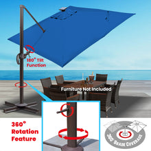 Load image into Gallery viewer, SUNNYOUTDOOR 10&#39;x10&#39; Deluxe Cantilever Umbrella LED Lighted Umbrella Sunbrella Cover Anti Wind Patio Umbrella Garden Outdoor
