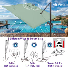 Load image into Gallery viewer, 10'x10' Solar LED Roma Umbrella Deluxe Cantilever Umbrella Sunbrella Cover Umbrella Patio Umbrella Garden Outdoor
