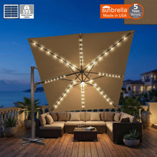 Load image into Gallery viewer, 10x13 FT Solar LED Roma Umbrella  Sunbrella Umbrella Cantilever Big Roma Umbrella Hanging Offset Parasol UV+ Waterproof Umbrella
