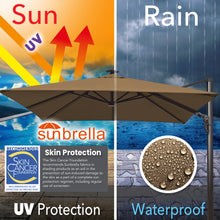 Load image into Gallery viewer, 10x13 FT Solar LED Roma Umbrella  Sunbrella Umbrella Cantilever Big Roma Umbrella Hanging Offset Parasol UV+ Waterproof Umbrella
