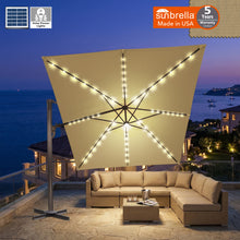 Load image into Gallery viewer, 10x13 FT Solar LED Roma Umbrella  Sunbrella Umbrella Cantilever Big Roma Umbrella Hanging Offset Parasol UV+ Waterproof Umbrella
