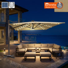 Load image into Gallery viewer, 10x13 FT Solar LED Roma Umbrella  Sunbrella Umbrella Cantilever Big Roma Umbrella Hanging Offset Parasol UV+ Waterproof Umbrella
