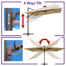 Load image into Gallery viewer, 10x13 FT Solar LED Roma Umbrella  Sunbrella Umbrella Cantilever Big Roma Umbrella Hanging Offset Parasol UV+ Waterproof Umbrella
