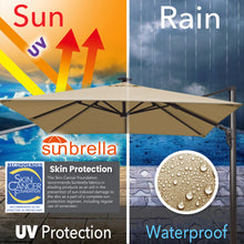 Load image into Gallery viewer, 10x13 FT Solar LED Roma Umbrella  Sunbrella Umbrella Cantilever Big Roma Umbrella Hanging Offset Parasol UV+ Waterproof Umbrella
