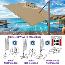 Load image into Gallery viewer, 10x13 FT Solar LED Roma Umbrella  Sunbrella Umbrella Cantilever Big Roma Umbrella Hanging Offset Parasol UV+ Waterproof Umbrella
