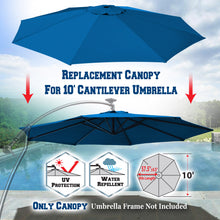 Load image into Gallery viewer, 10ft 8rib Replacement Canopy cover for Solar Cantilever Patio Hanging Umbrella
