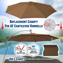 Load image into Gallery viewer, 10ft 8rib Replacement Canopy cover for Solar Cantilever Patio Hanging Umbrella
