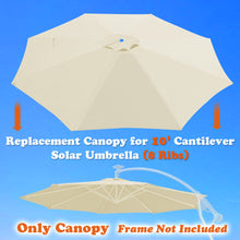 Load image into Gallery viewer, 10ft 8rib Replacement Canopy cover for Solar Cantilever Patio Hanging Umbrella

