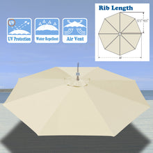Load image into Gallery viewer, 10ft 8rib Replacement Canopy cover for Solar Cantilever Patio Hanging Umbrella
