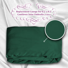 Load image into Gallery viewer, 8.2x8.2ft 8 Ribs Replacement Canopy cover for Square Hanging Solar Umbrella
