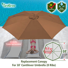 Load image into Gallery viewer, 10ft 8 Rib Canopy Replacement Cover for Patio Hanging Umbrella
