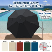 Load image into Gallery viewer, 11.5 FT Roma Cantilever Umbrella Top Cover 8-ribs Patio Replacement Canopy Outdoor, Canopy Only
