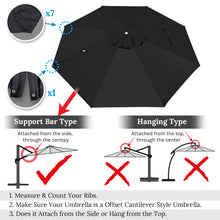 Load image into Gallery viewer, 11.5 FT Roma Cantilever Umbrella Top Cover 8-ribs Patio Replacement Canopy Outdoor, Canopy Only
