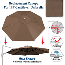 Load image into Gallery viewer, 11.5 FT Roma Cantilever Umbrella Top Cover 8-ribs Patio Replacement Canopy Outdoor, Canopy Only
