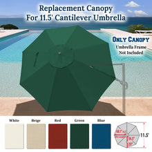 Load image into Gallery viewer, 11.5 FT Roma Cantilever Umbrella Top Cover 8-ribs Patio Replacement Canopy Outdoor, Canopy Only
