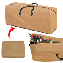 Load image into Gallery viewer, Up to 8ft Christmas Tree Storage Bag Umbrella Storage bag Fits Tall Artificial Disassembled Trees with Reinforced Handles（TAN）
