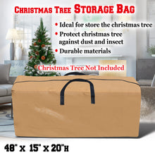 Load image into Gallery viewer, Up to 8ft Christmas Tree Storage Bag Umbrella Storage bag Fits Tall Artificial Disassembled Trees with Reinforced Handles（TAN）
