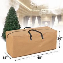 Load image into Gallery viewer, Up to 8ft Christmas Tree Storage Bag Umbrella Storage bag Fits Tall Artificial Disassembled Trees with Reinforced Handles（TAN）
