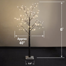 Load image into Gallery viewer, 6ft Snow LED Lighted Tree Flake Decoration Snow Covered Lighted Tree Indoor&amp; Outdoor Bendable
