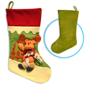 18" Christmas Hanging Stockings Snowman /Santa's Gift Stockings Bag