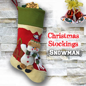 18" Christmas Hanging Stockings Snowman /Santa's Gift Stockings Bag
