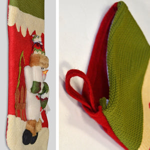 18" Christmas Hanging Stockings Snowman /Santa's Gift Stockings Bag