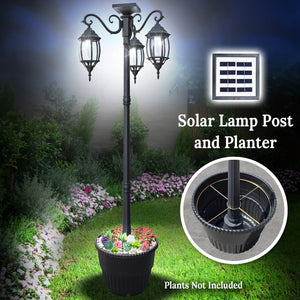 Outdoor Solar LED Street Light 79'' H Solar Lamp Post Lights Street Lights for Lawn