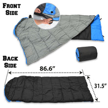 Load image into Gallery viewer, Heavy duty Hooded sleeping bag Hiking camping Indoor with Carry Bag
