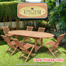 Patio 7pc Furniture Set 6 Golden Teak Wood Folding Chair, Extending Family Table(Local Pickup Only)