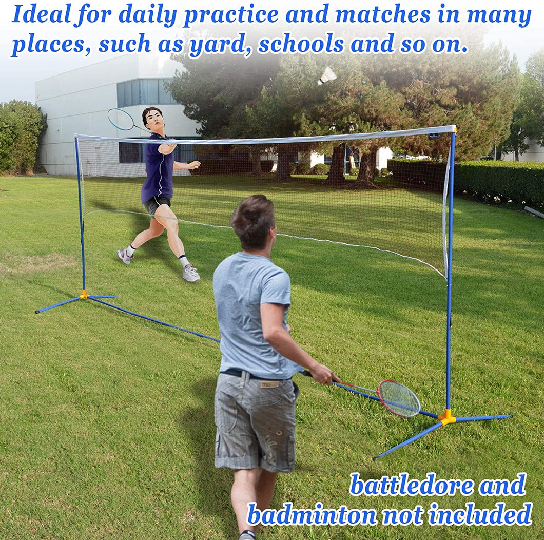 Portable & Easy Setup Badminton Volleyball Nylon Sports Net with Poles & Carrying Bag