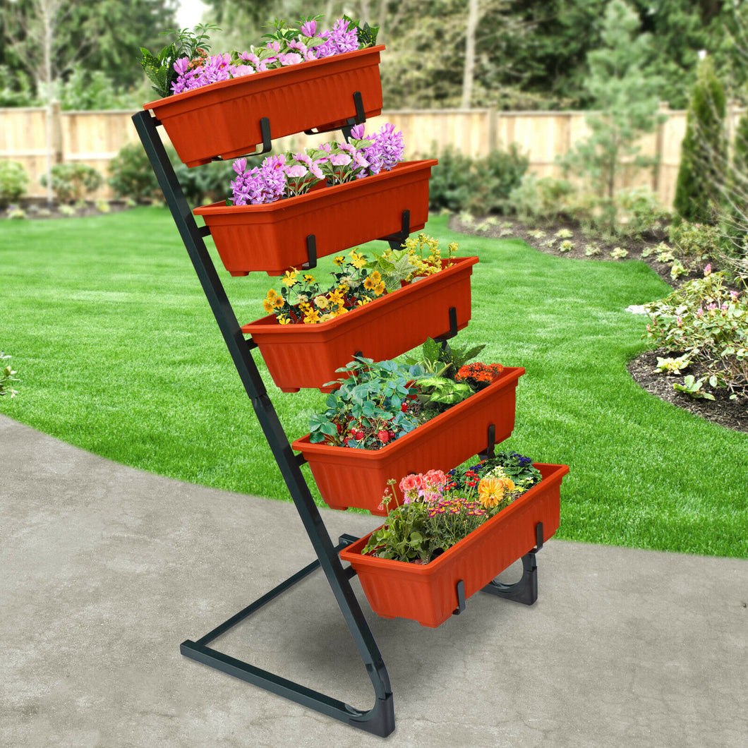 New 5 Tier Vertical Raised Garden Bed Planter Boxes Patio Balcony