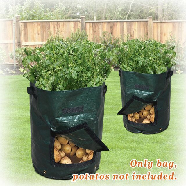 Garden Potato Grow Planter PE Bag Container Tub Outdoor Indoor Vegetables Garden Dia.13.7