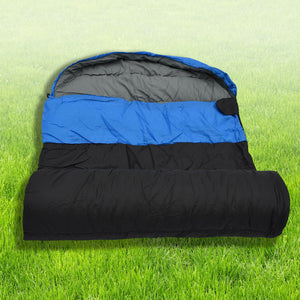 Heavy duty Hooded sleeping bag Hiking camping Indoor with Carry Bag