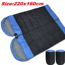 Load image into Gallery viewer, Double Conjoined Hooded Sleeping Bag Outdoor Camping or Indoor Sleep

