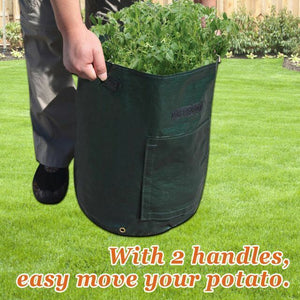 Garden Potato Grow Planter PE Bag Container Tub Outdoor Indoor Vegetables Garden Dia.13.7" Barrel