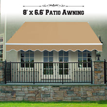 Load image into Gallery viewer, 8&#39;x6.6&#39; 10/12/16/20x10 Manual Yard Retractable Sunshade Patio Deck Awning Canopy
