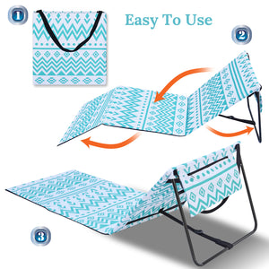 Folding Recliner Patio Chaise Lounge Chair Pool Lawn Beach Sun Lounger Outdoor
