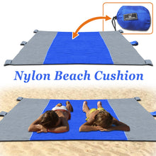 Load image into Gallery viewer, 9&#39; x 7&#39; Large, 6 Corner Pockets, Sand Escape, Nylon Beach Blanket

